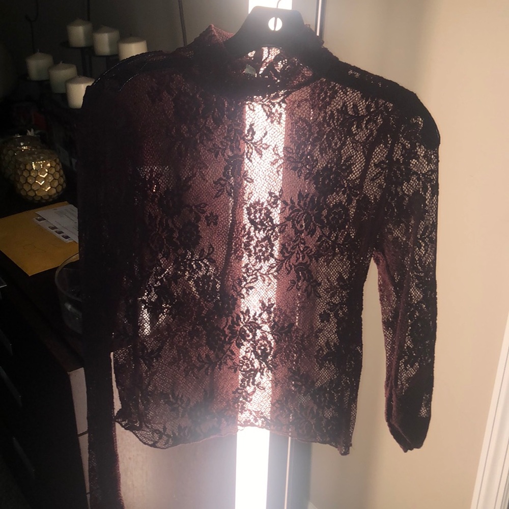 New! Free People floral high neck top